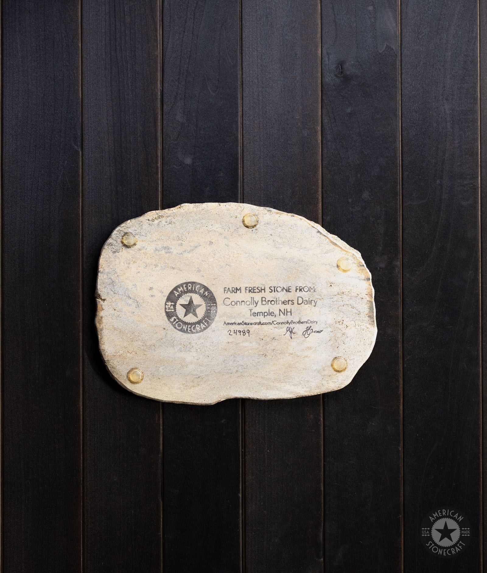 Stone Cheese Board 11″ from Connolly Brothers Dairy in Temple NH – #24989 - Image 6